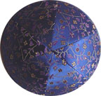 Brocade Kippah: Navy Blue Borage