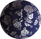 Brocade Kippah: Navy Blue Rose