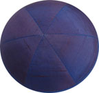 Raw Silk Kippah: Royal Blue & Violet