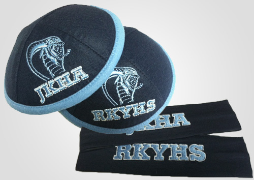 Felt Kippah and Elastic Girls Headband